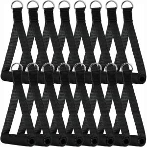 Sumind 16 Pcs Gym Exercise Handles Replacement Cable Machine Attachments for Home Gym Equipment Pulley System Resistance Bands, Strength Trainer, Heavy Duty Workout Handles(16)