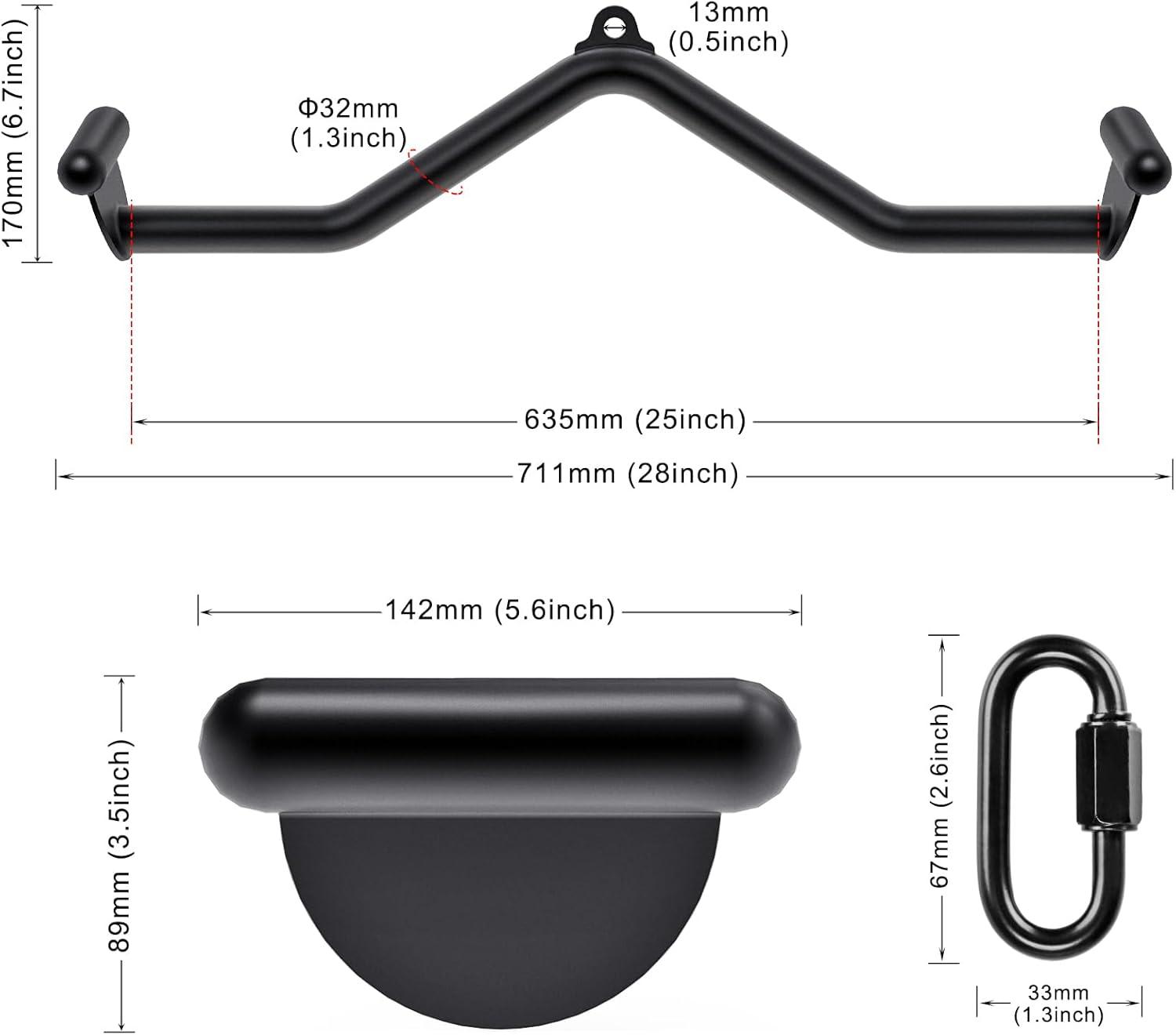 imageKipika LAT Pull Down Bars Cable Machine Attachment Rowing Tbar Vbar Set Back Strength Training Handle Grips for Cable Machine Rowing Machine 12 20 24 28 32 Five Sizes28
