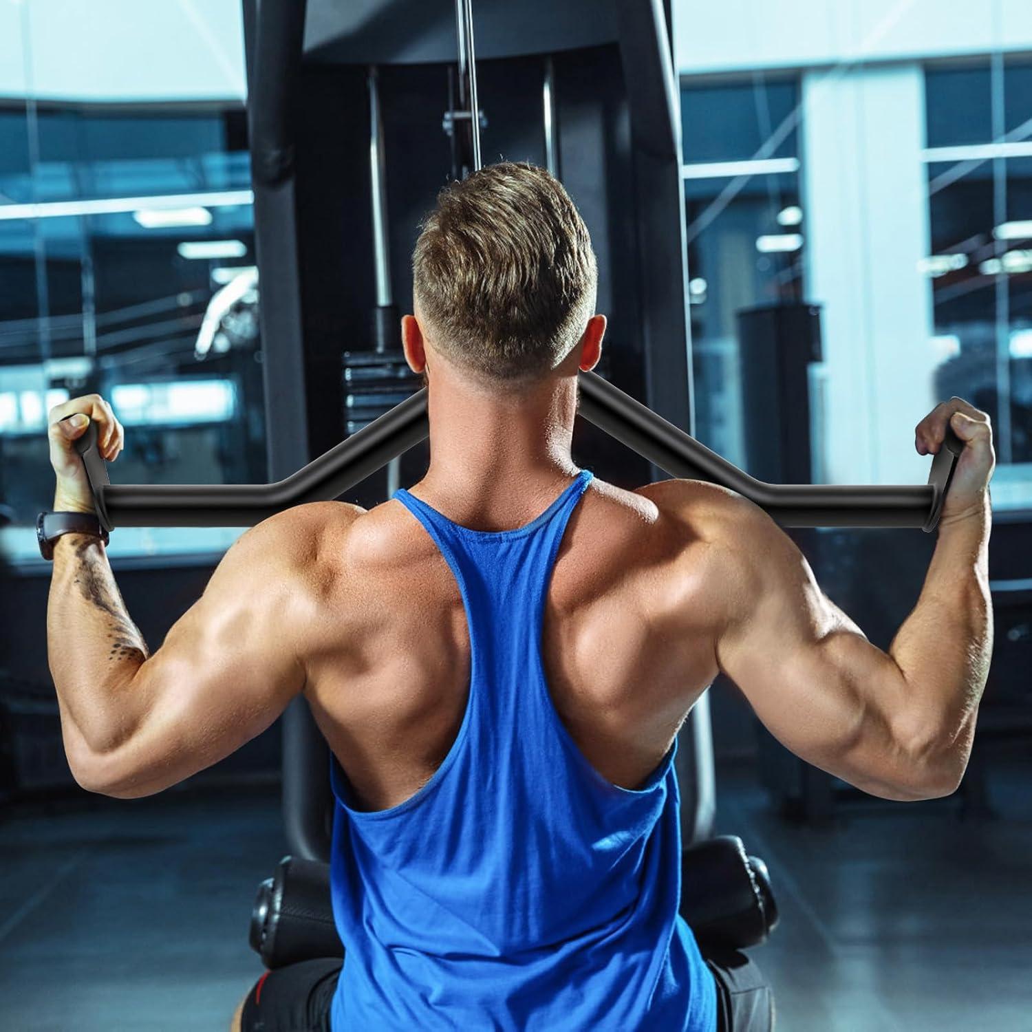 imageKipika LAT Pull Down Bars Cable Machine Attachment Rowing Tbar Vbar Set Back Strength Training Handle Grips for Cable Machine Rowing Machine 12 20 24 28 32 Five Sizes28