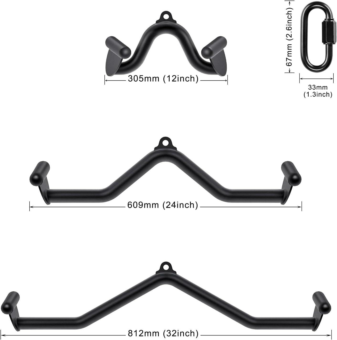 imageKipika LAT Pull Down Bars Cable Machine Attachment Rowing Tbar Vbar Set Back Strength Training Handle Grips for Cable Machine Rowing Machine 12 20 24 28 32 Five Sizes122432