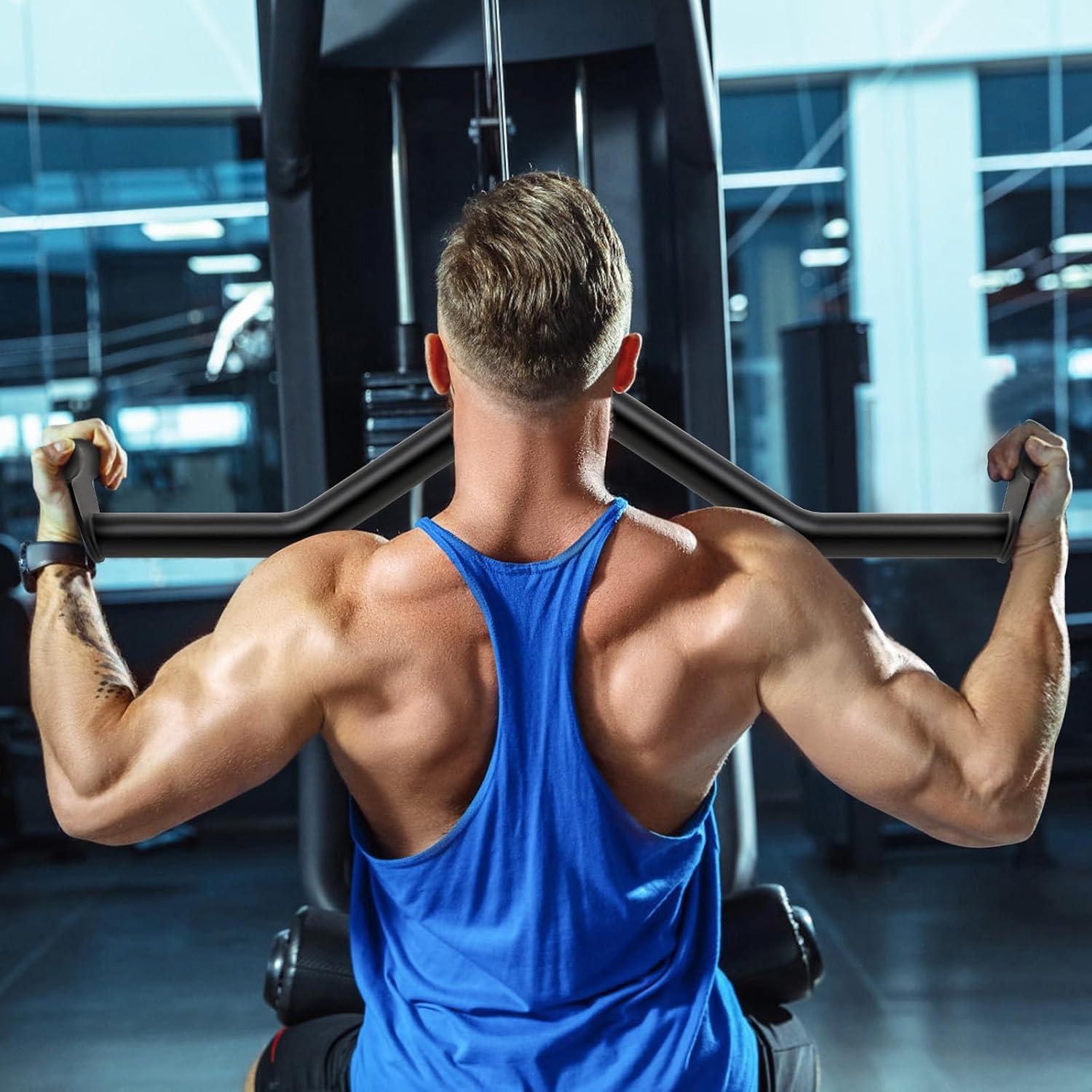 imageKipika LAT Pull Down Bars Cable Machine Attachment Rowing Tbar Vbar Set Back Strength Training Handle Grips for Cable Machine Rowing Machine 12 20 24 28 32 Five Sizes32