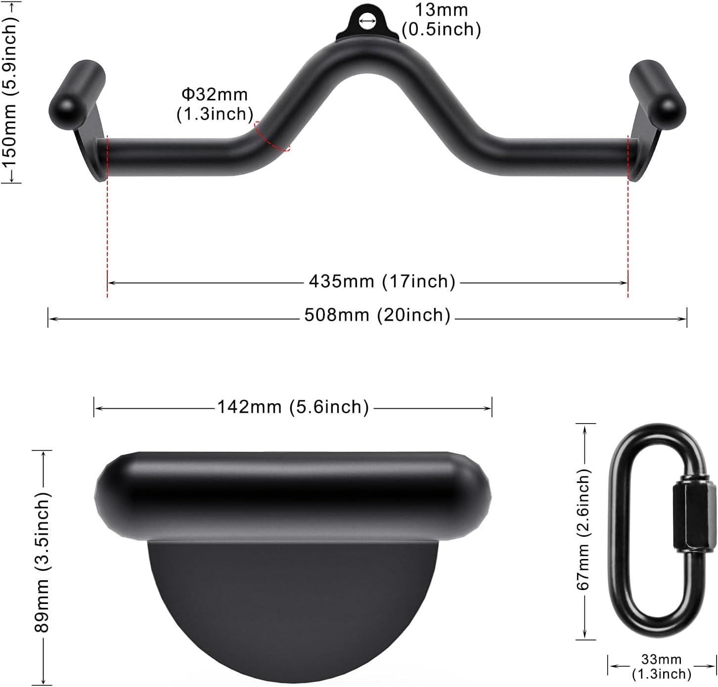 imageKipika LAT Pull Down Bars Cable Machine Attachment Rowing Tbar Vbar Set Back Strength Training Handle Grips for Cable Machine Rowing Machine 12 20 24 28 32 Five Sizes20