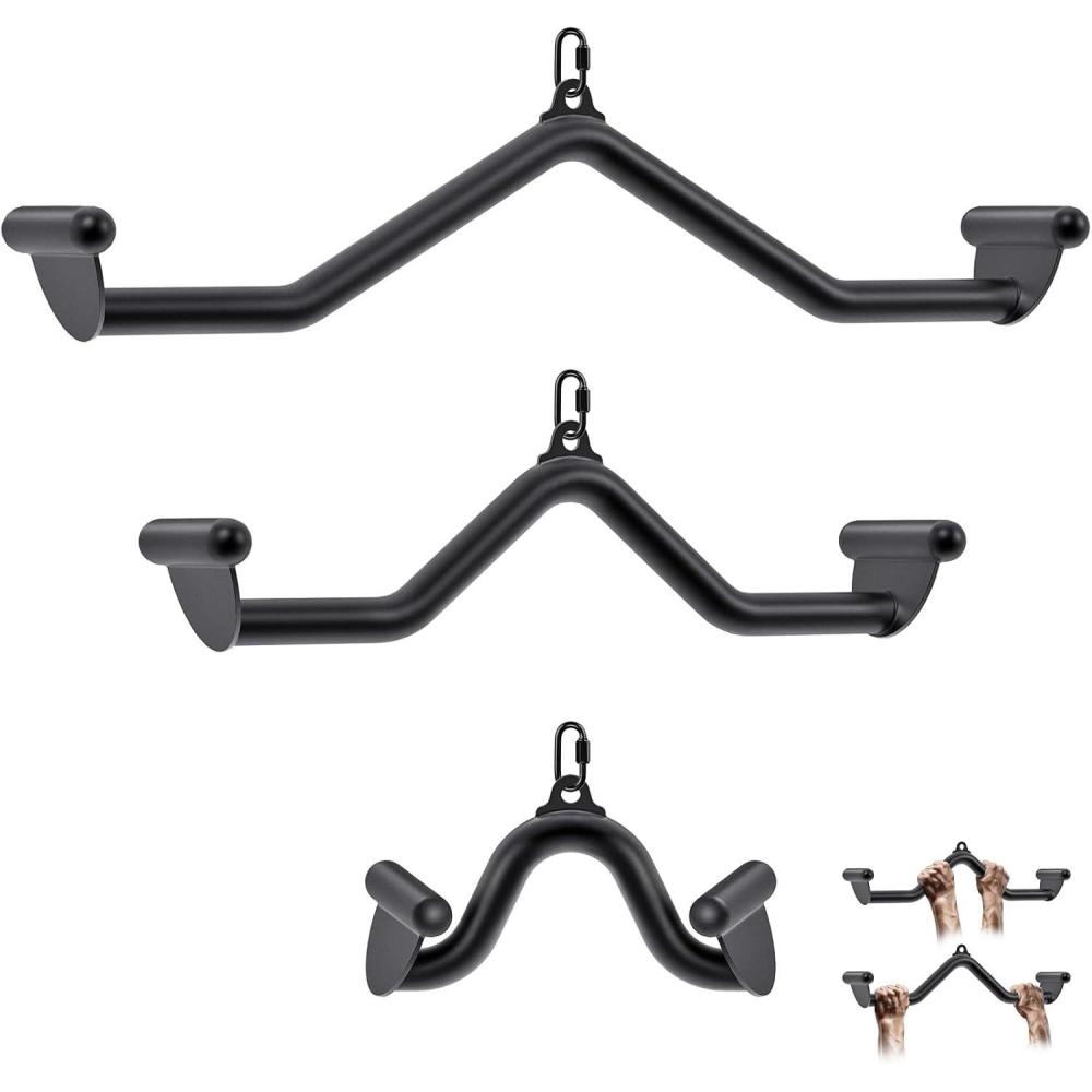 imageKipika LAT Pull Down Bars Cable Machine Attachment Rowing Tbar Vbar Set Back Strength Training Handle Grips for Cable Machine Rowing Machine 12 20 24 28 32 Five Sizes122432