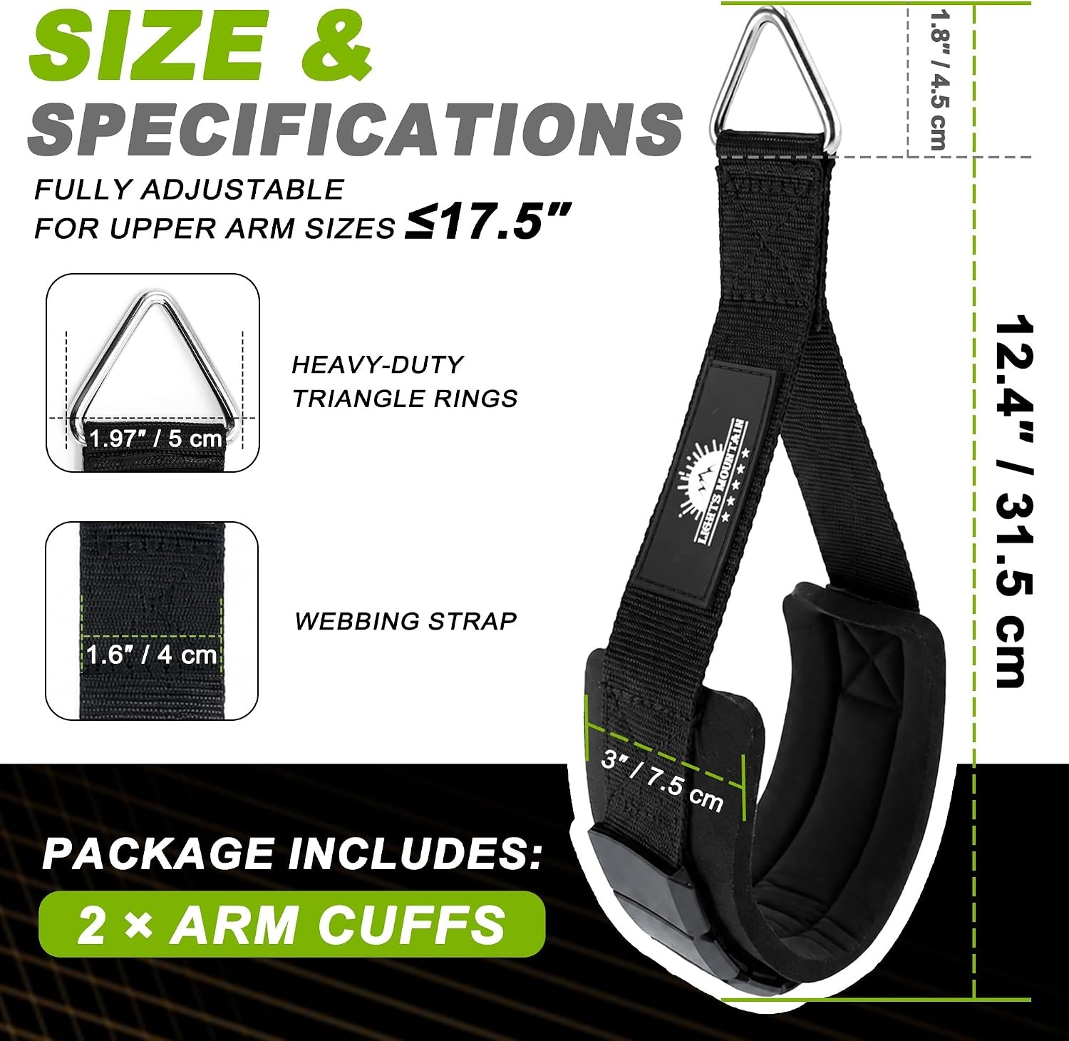 image:imageArm Cuffs for Cable Machine Bicep Curl and Tricep Pushdown Attachments