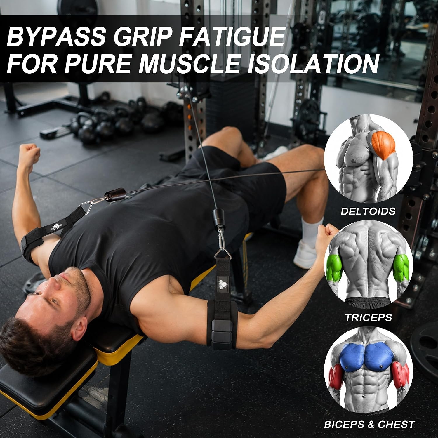 image:imageArm Cuffs for Cable Machine Bicep Curl and Tricep Pushdown Attachments