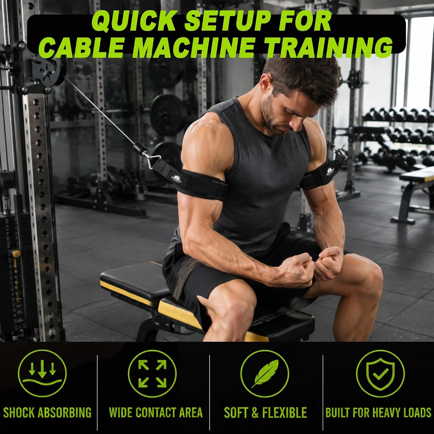 image:imageArm Cuffs for Cable Machine Bicep Curl and Tricep Pushdown Attachments