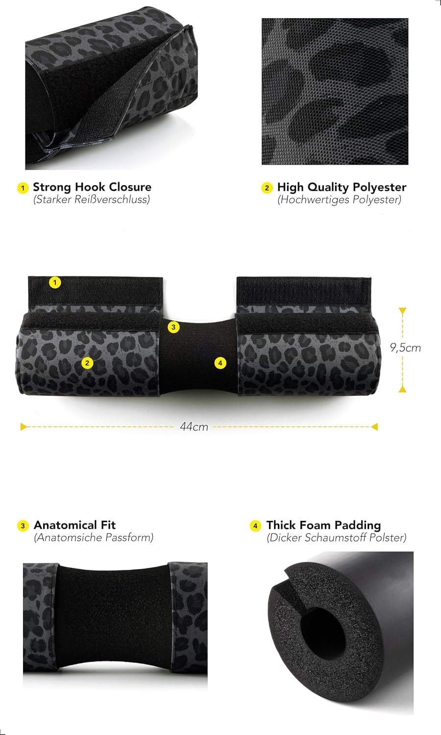 image:imageFitgriff Barbell Hip Thrust Pad for Squats Lunges amp Glute Bridges Weightlifting Cushion for Neck amp Shoulder Protection Fits Olympic amp Standard BarsLeopard