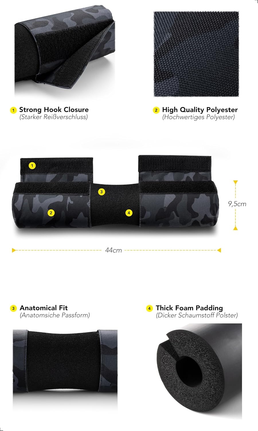 image:imageFitgriff Barbell Hip Thrust Pad for Squats Lunges amp Glute Bridges Weightlifting Cushion for Neck amp Shoulder Protection Fits Olympic amp Standard BarsCamoBlack