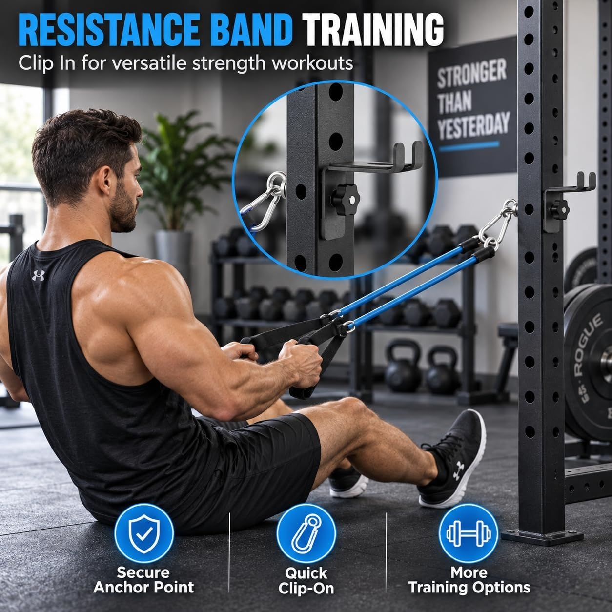 image:imageHeavyDuty Power Rack Attachments QuickInstall Home Gym Accessories for 2x2 2x3 amp 3x3 Power Racks Fits 12 amp 1 Holes2Pcs RackMounted Olympic Barbell Holder