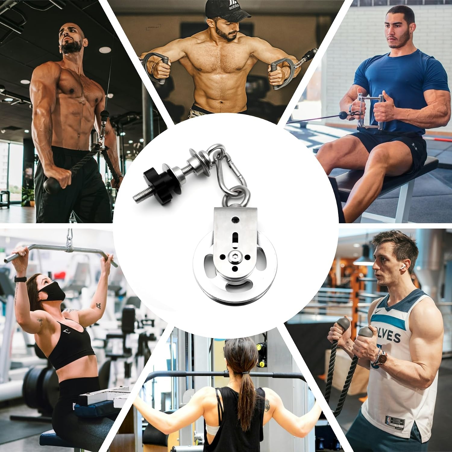 image:imageHeavyDuty Power Rack Attachments QuickInstall Home Gym Accessories for 2x2 2x3 amp 3x3 Power Racks Fits 12 amp 1 HolesPower Rack Attachments with Pulley Wheel
