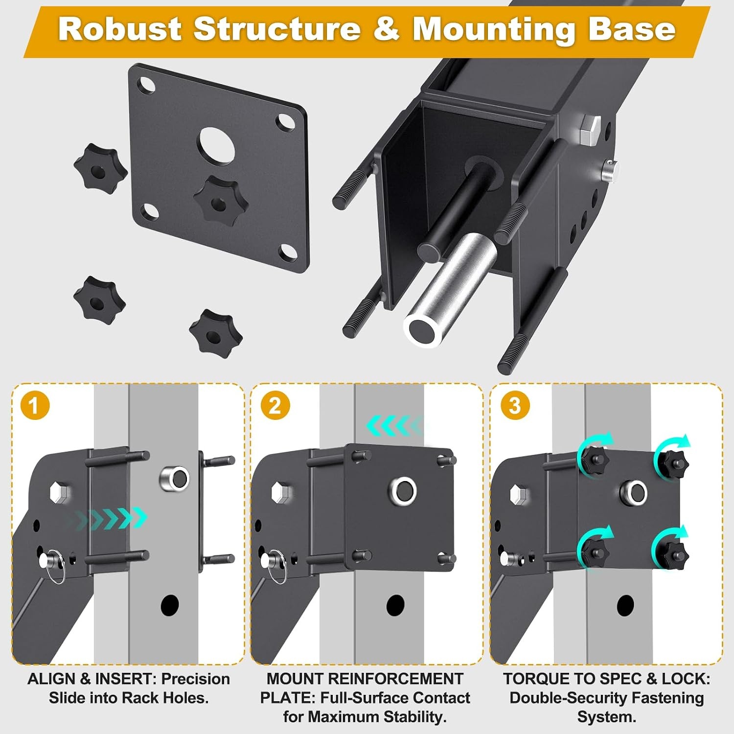 image:imageKipika Power Rack Jammer Arms Adjustable Height amp Angle Lever Arm System for 2x2 or 33 Power Cages with 58 or 1 Holes Fits 2Inch Olympic Plates 1 Pairfor 3 x 3 Racks with 58 or 1 Holes