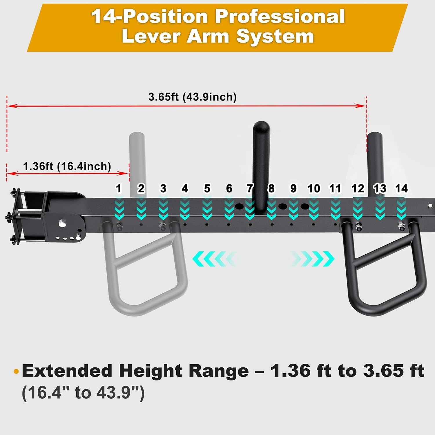 image:imageKipika Power Rack Jammer Arms Adjustable Height amp Angle Lever Arm System for 2x2 or 33 Power Cages with 58 or 1 Holes Fits 2Inch Olympic Plates 1 Pairfor 3 x 3 Racks with 58 or 1 Holes