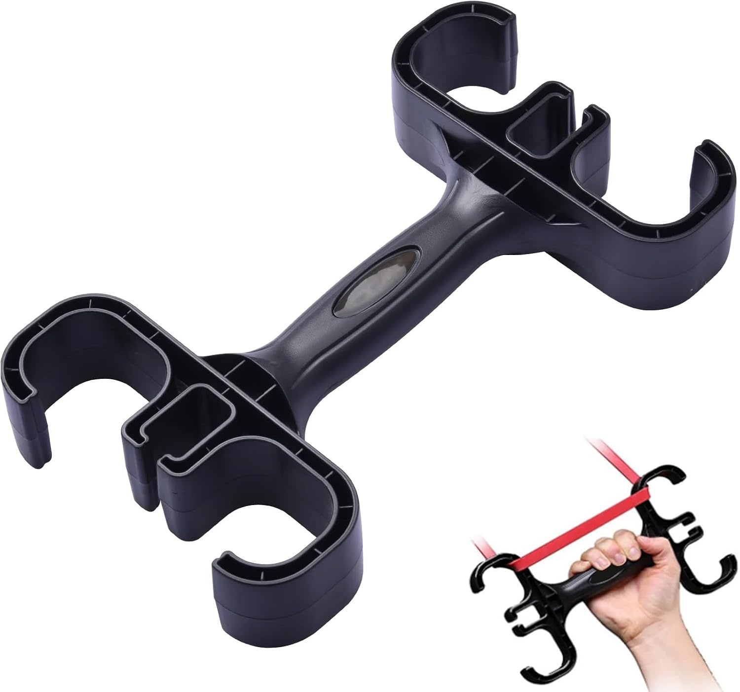 image:imageResistance Bands Handles Heavy Duty ABS Handle Training Equipment Grips For Strength Exercise Yoga Fitness Workout Home Gym Black2 Pcs