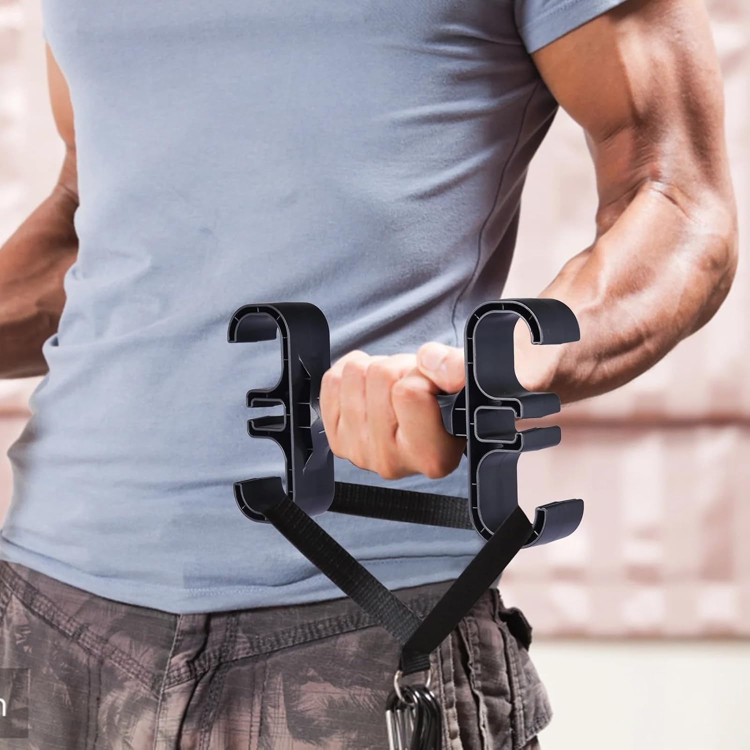 image:imageResistance Bands Handles Heavy Duty ABS Handle Training Equipment Grips For Strength Exercise Yoga Fitness Workout Home Gym Black2 Pcs