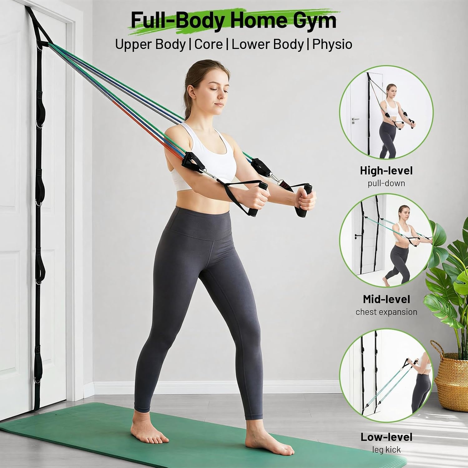 image:imageSlim Panda Door Anchor Strap for Resistance Bands2 Pcs Set Door Anchor StrapMesh Bag
