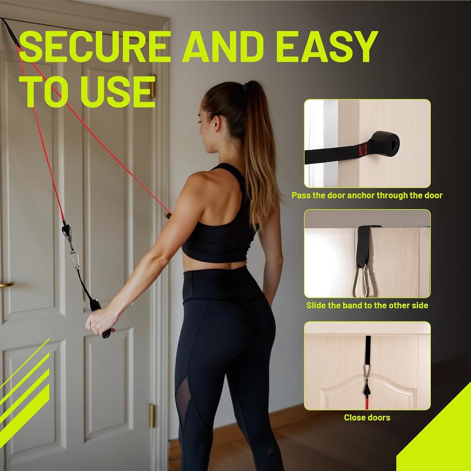 image:imageSlim Panda Door Anchor Strap for Resistance BandsDoor Anchor 4 Pack4 Anchors4 Clips