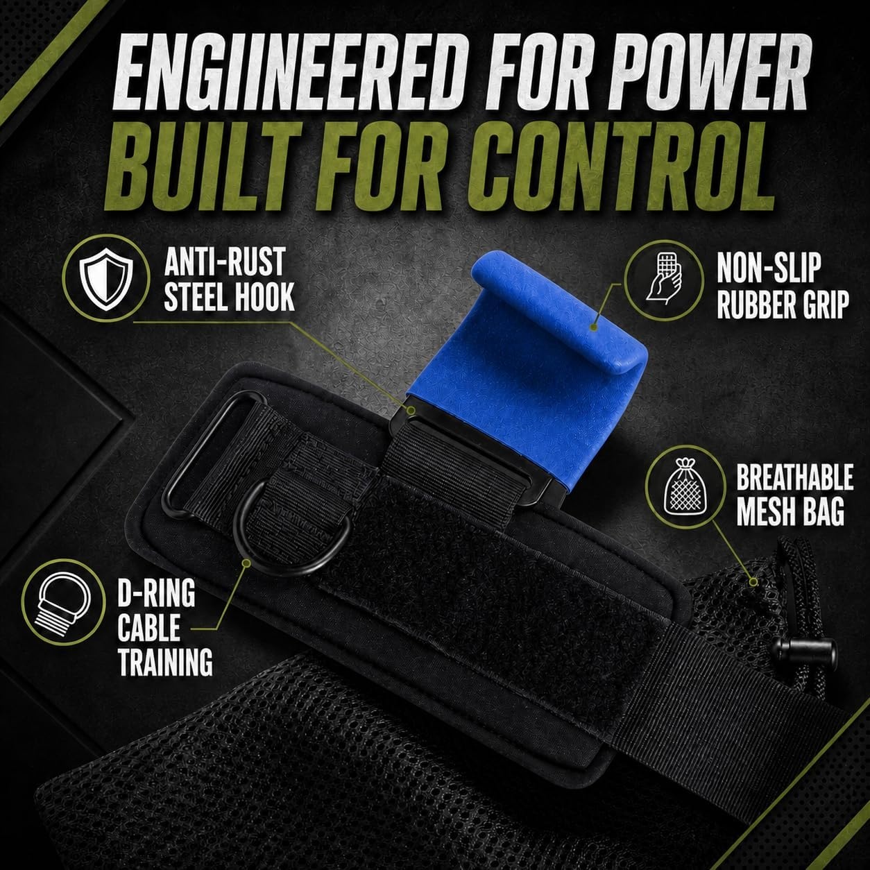 image:imageWeight Lifting Hooks with DRing Gym Hooks for Cable amp DeadliftsBlue