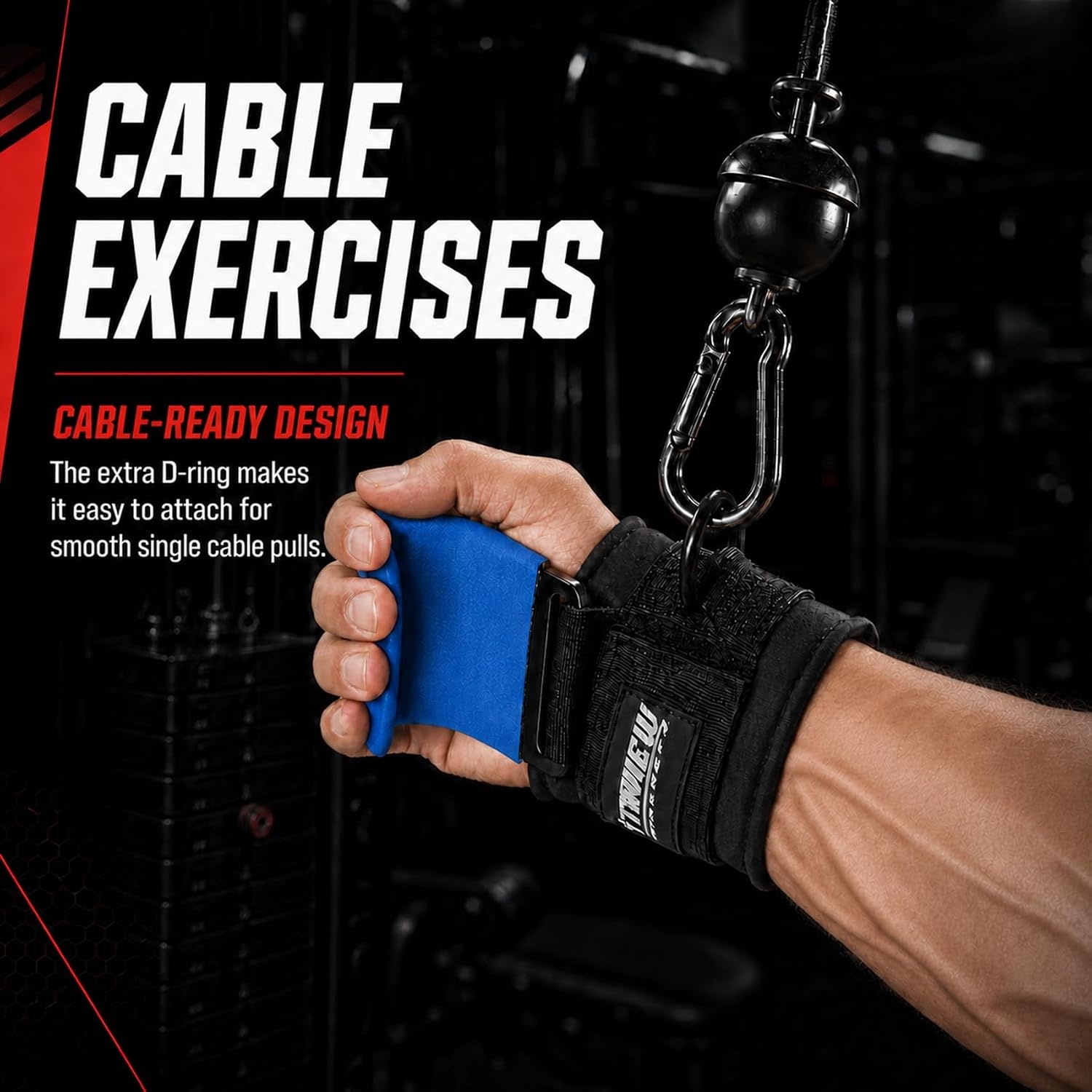 image:imageWeight Lifting Hooks with DRing Gym Hooks for Cable amp DeadliftsBlue