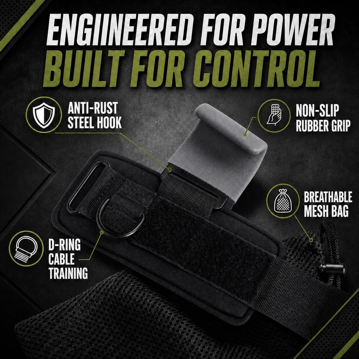 image:imageWeight Lifting Hooks with DRing Gym Hooks for Cable amp DeadliftsGray