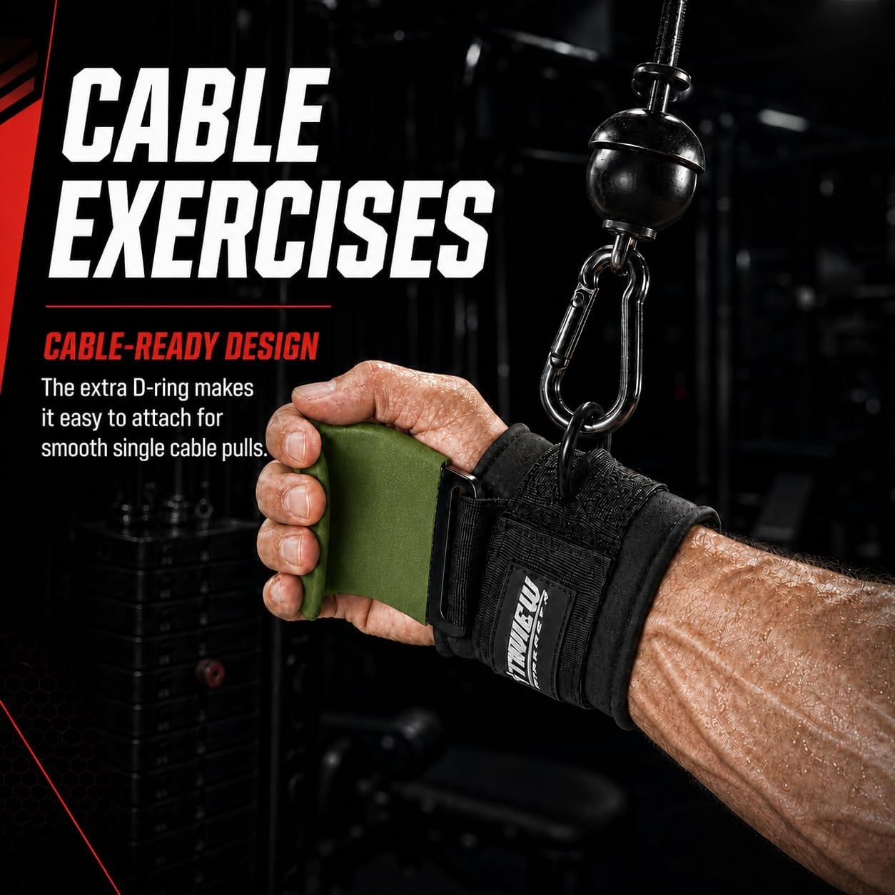 image:imageWeight Lifting Hooks with DRing Gym Hooks for Cable amp DeadliftsGreen