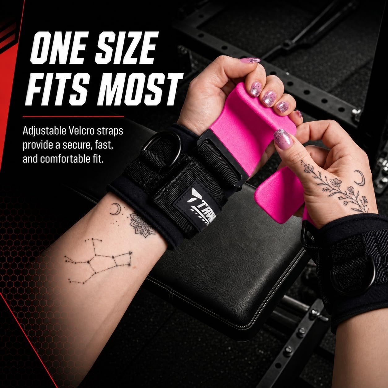 image:imageWeight Lifting Hooks with DRing Gym Hooks for Cable amp DeadliftsPink