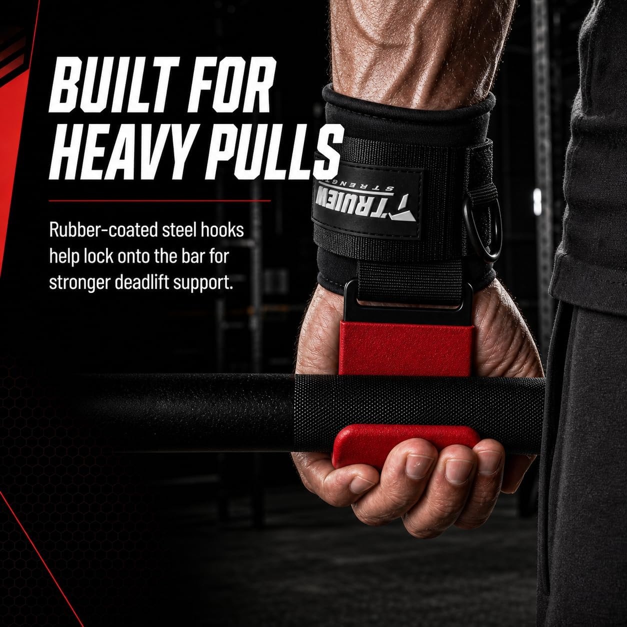 image:imageWeight Lifting Hooks with DRing Gym Hooks for Cable amp DeadliftsRed