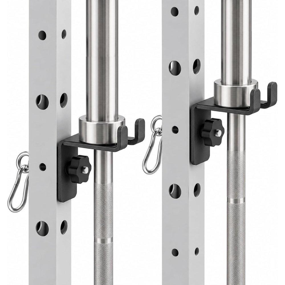 image:imageHeavyDuty Power Rack Attachments QuickInstall Home Gym Accessories for 2x2 2x3 amp 3x3 Power Racks Fits 12 amp 1 Holes2Pcs RackMounted Olympic Barbell Holder
