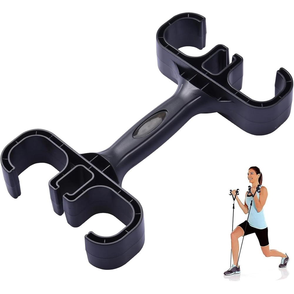image:imageResistance Bands Handles Heavy Duty ABS Handle Training Equipment Grips For Strength Exercise Yoga Fitness Workout Home Gym Black2 Pcs
