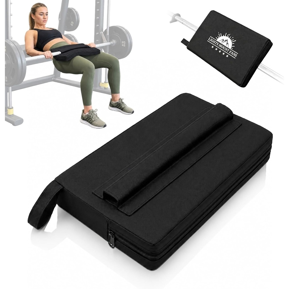 image:imageSquare HipThrust Pad Protective Extra Thick Foam pad for Barbell Weightlifting Hip Thrusts and Glute Bridges Workouts Home Gym EquipmentBlack