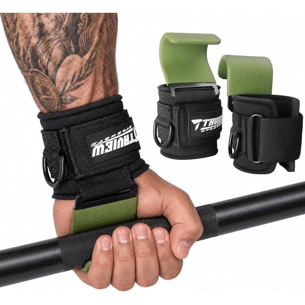 image:imageWeight Lifting Hooks with DRing Gym Hooks for Cable amp DeadliftsGreen