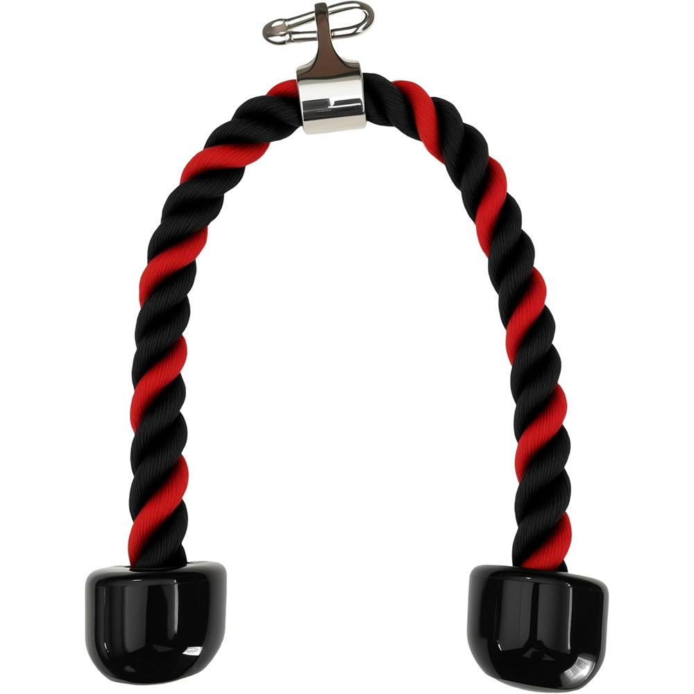 image:imageqibylift 27 Inch Face Pulls Tricep RopeGym Rope for Cable AttachmentsRedBlack