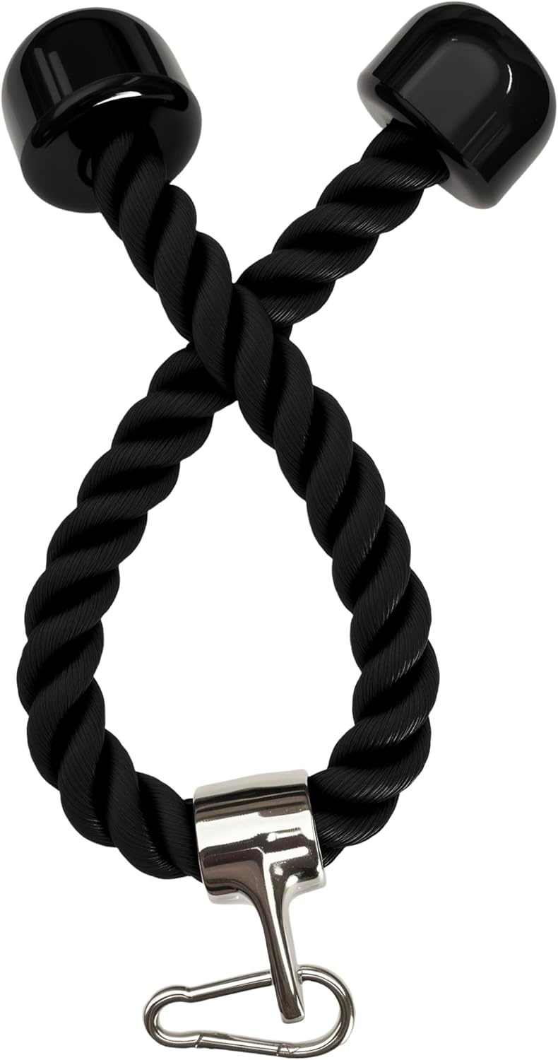 image:imageqibylift 27 Inch Face Pulls Tricep RopeGym Rope for Cable AttachmentsBlack