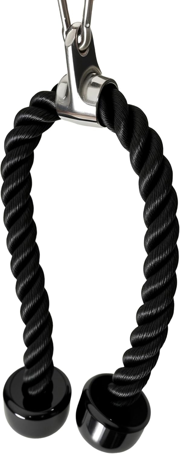 image:imageqibylift 27 Inch Face Pulls Tricep RopeGym Rope for Cable AttachmentsBlack