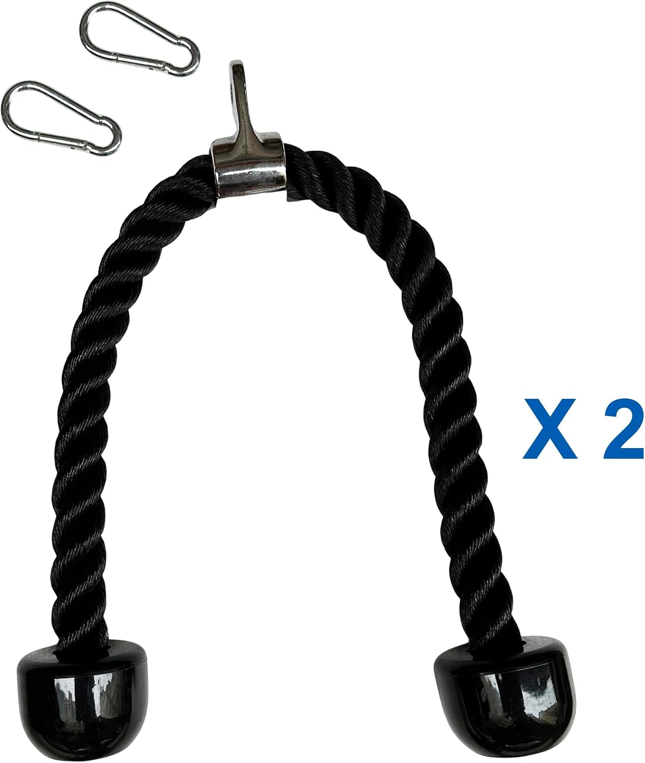 image:imageqibylift 27 Inch Face Pulls Tricep RopeGym Rope for Cable AttachmentsBlack X 2