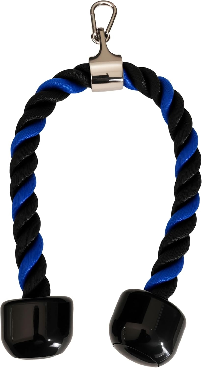image:imageqibylift 27 Inch Face Pulls Tricep RopeGym Rope for Cable AttachmentsBlueBlack