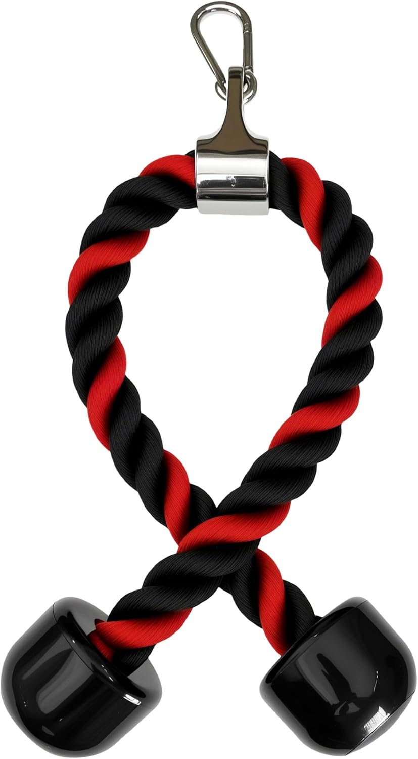 image:imageqibylift 27 Inch Face Pulls Tricep RopeGym Rope for Cable AttachmentsRedBlack