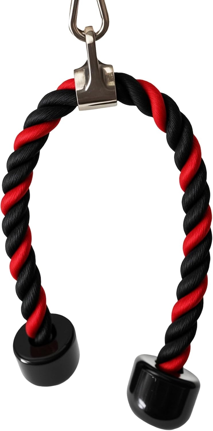 image:imageqibylift 27 Inch Face Pulls Tricep RopeGym Rope for Cable AttachmentsRedBlack