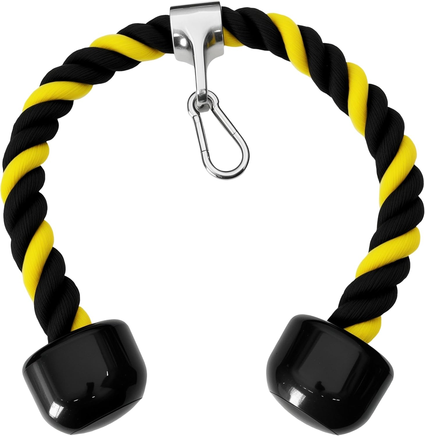 image:imageqibylift 27 Inch Face Pulls Tricep RopeGym Rope for Cable AttachmentsYellowBlack
