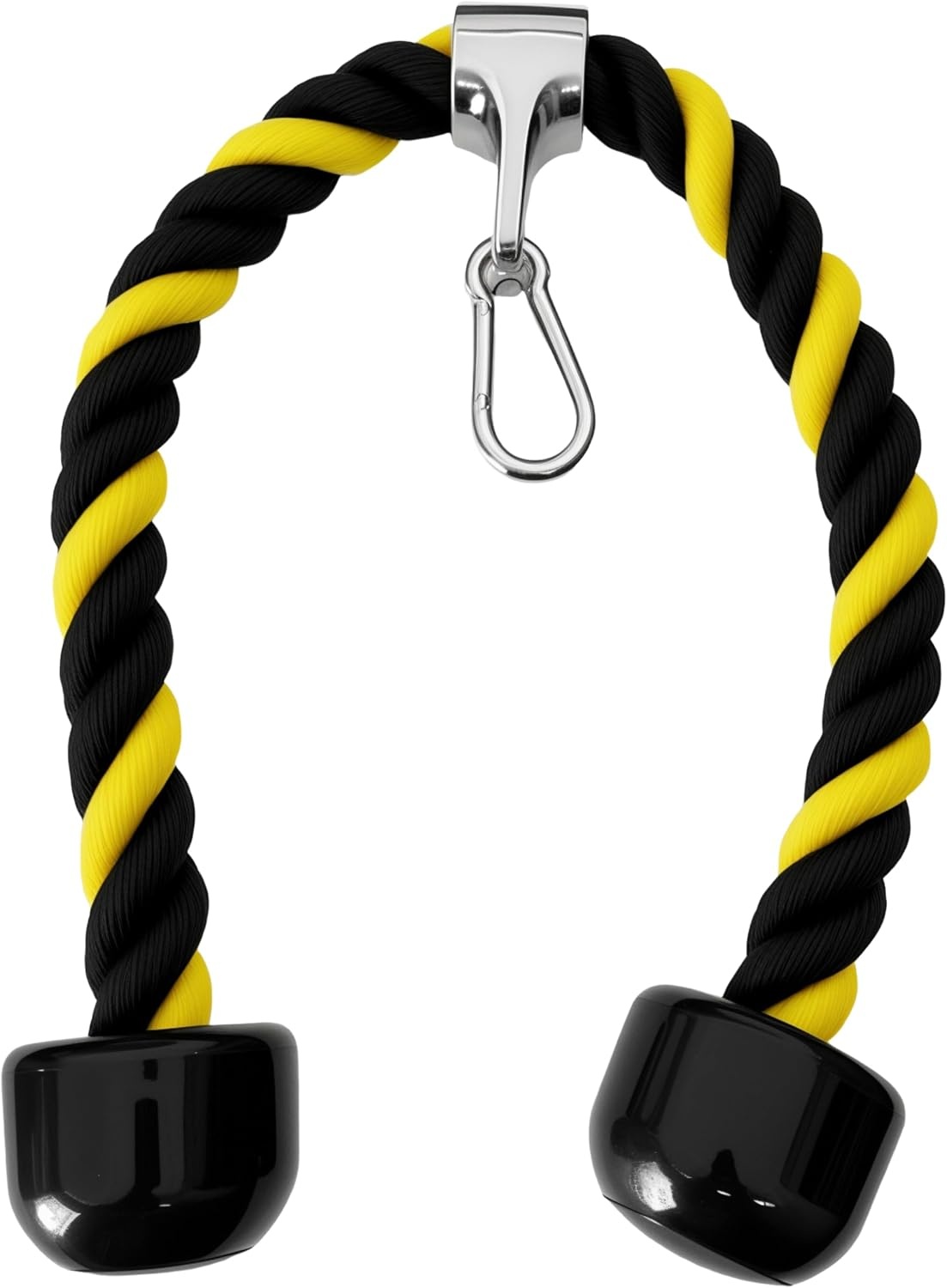 image:imageqibylift 27 Inch Face Pulls Tricep RopeGym Rope for Cable AttachmentsYellowBlack