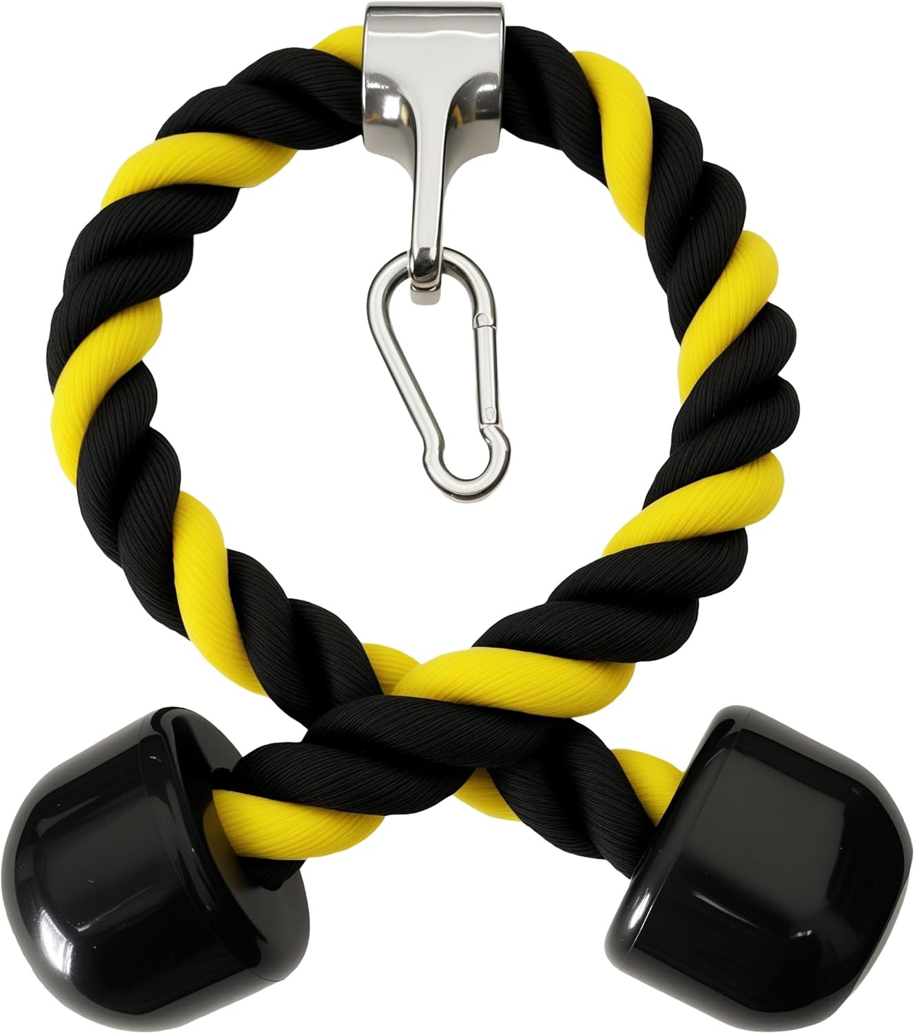 image:imageqibylift 27 Inch Face Pulls Tricep RopeGym Rope for Cable AttachmentsYellowBlack