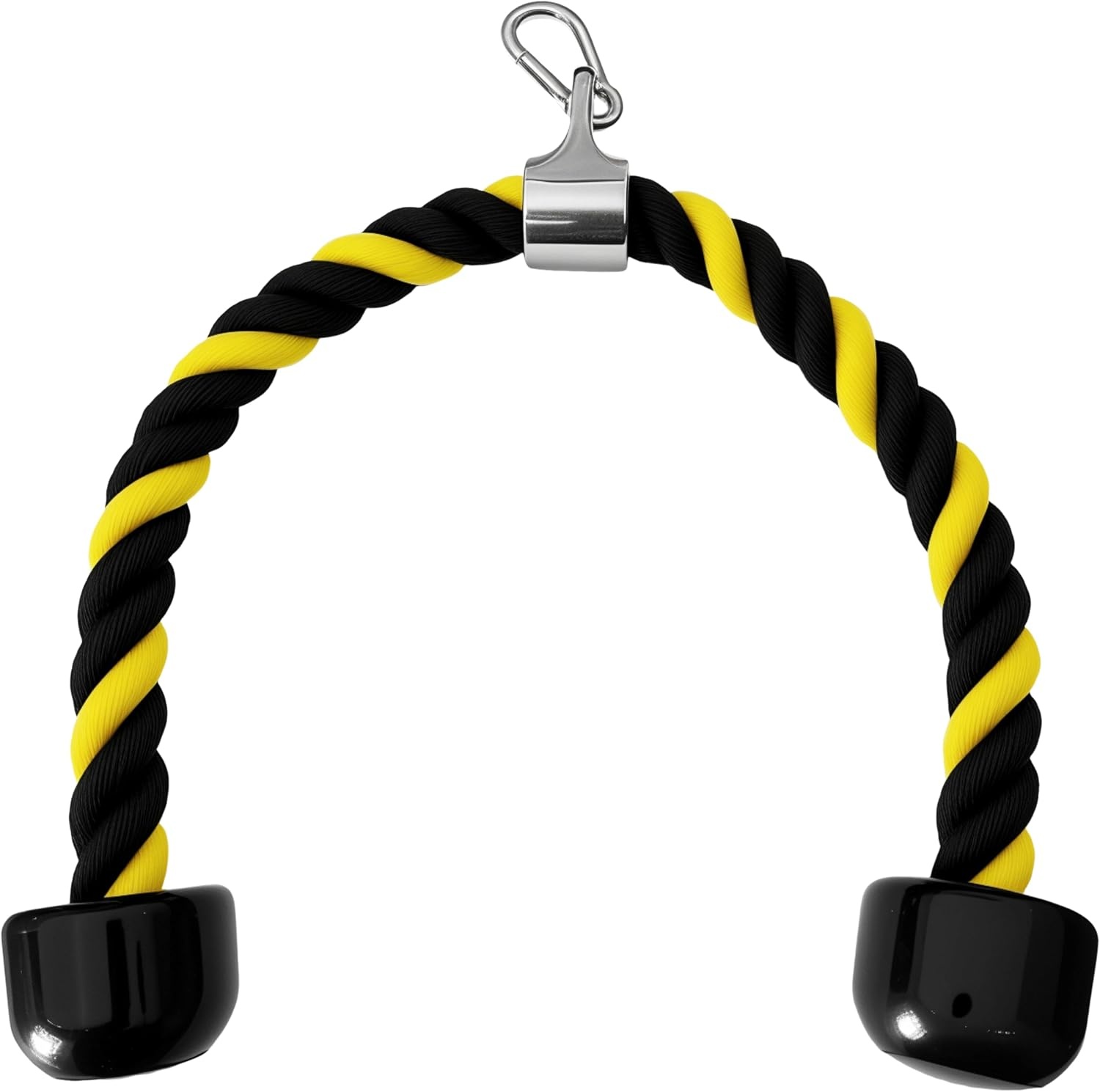 image:imageqibylift 27 Inch Face Pulls Tricep RopeGym Rope for Cable AttachmentsYellowBlack