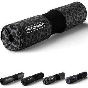 Fitgriff® Barbell Hip Thrust Pad for Squats, Lunges & Glute Bridges – Weightlifting Cushion for Neck & Shoulder Protection – Fits Olympic & Standard Bars(Leopard)