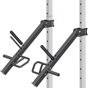 Kipika Power Rack Jammer Arms – Adjustable Height & Angle Lever Arm System for 2×2 or 3×3 Power Cages with 5/8″ or 1″ Holes – Fits 2-Inch Olympic Plates – 1 Pair(for 3″ x 3″ Racks with 5/8″ or 1″ Holes)