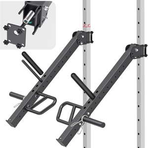 Kipika Power Rack Jammer Arms – Adjustable Height & Angle Lever Arm System for 2×2 or 3×3 Power Cages with 5/8″ or 1″ Holes – Fits 2-Inch Olympic Plates – 1 Pair(‎for 2″ x 2″ Racks with 5/8″ or 1″ Holes)