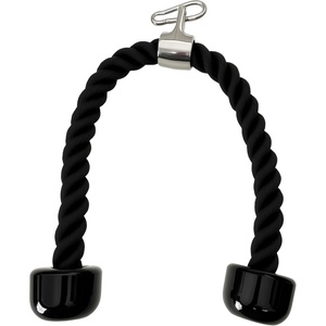 qibylift 27 Inch Face Pulls Tricep Rope,Gym Rope for Cable Attachments(Black)