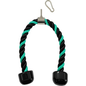 qibylift 27 Inch Face Pulls Tricep Rope,Gym Rope for Cable Attachments(Green&Black)