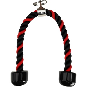 qibylift 27 Inch Face Pulls Tricep Rope,Gym Rope for Cable Attachments(Red&Black)