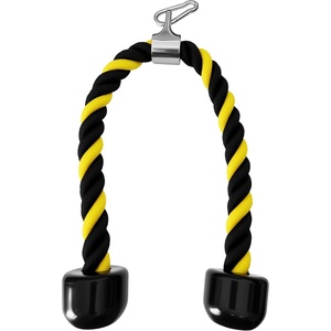 qibylift 27 Inch Face Pulls Tricep Rope,Gym Rope for Cable Attachments(Yellow&Black)