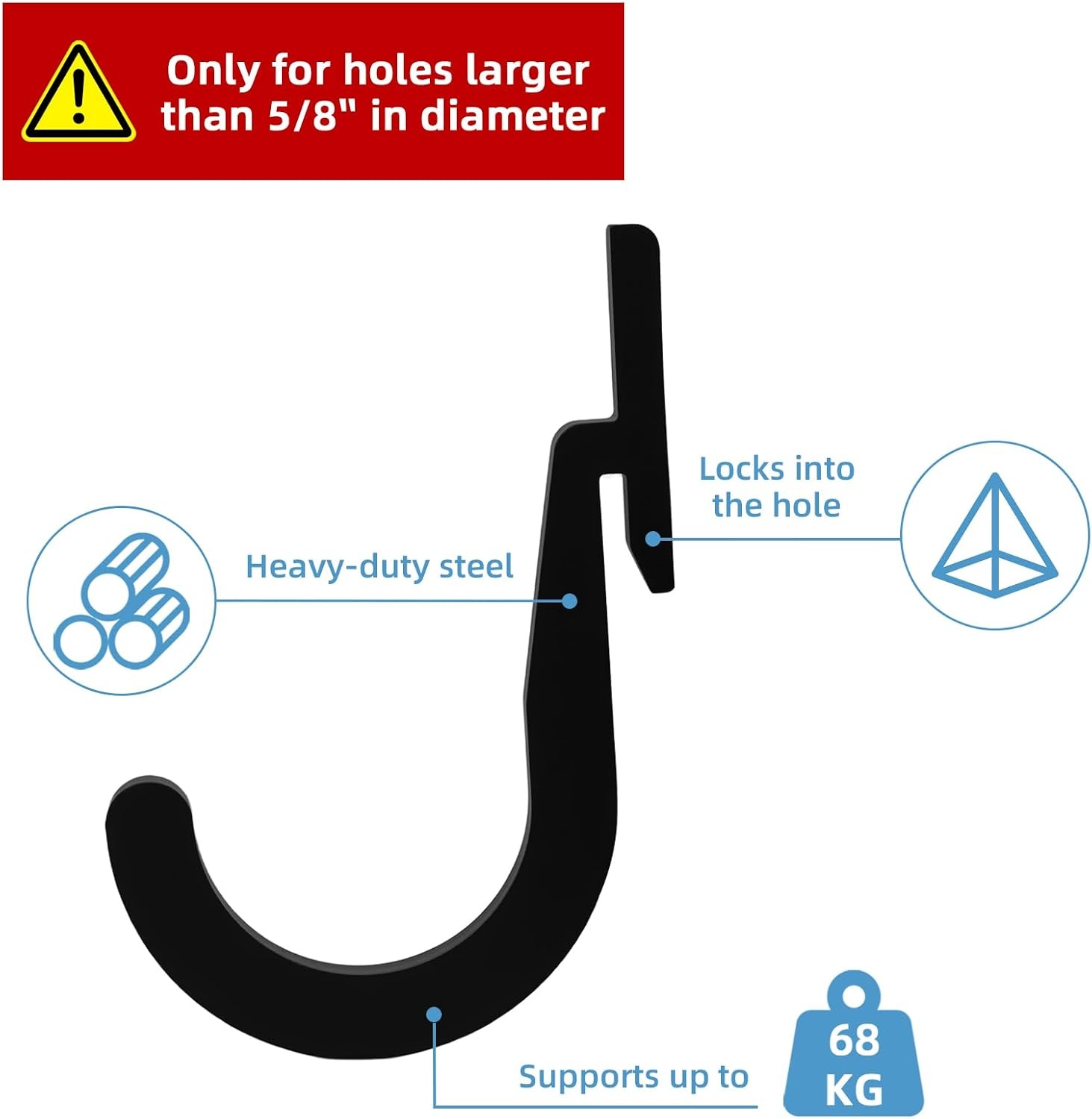 image:image8PSC Power Rack Attachments HooksSquat Rack Accessories HookDIY Storage Hook for Resistance Bands Barbell Collars and Gym Accessories 8PCSBlack2PCS