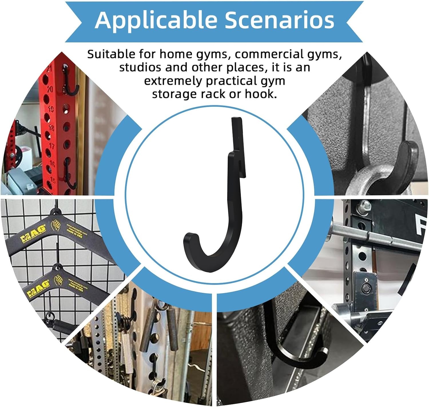 image:image8PSC Power Rack Attachments HooksSquat Rack Accessories HookDIY Storage Hook for Resistance Bands Barbell Collars and Gym Accessories 8PCSBlack8PCSBlack